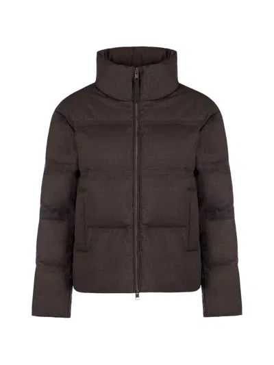 People Of Shibuya Quilted High-neck Jacket In Brown