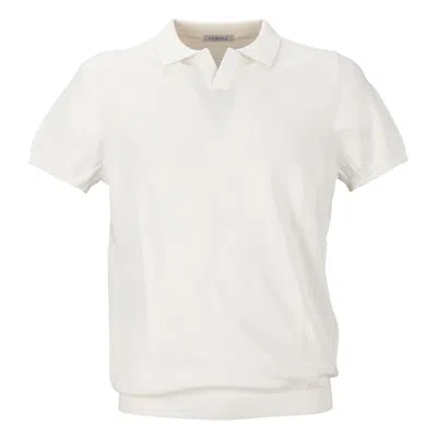 People Of Shibuya White Cotton Polo Shirt