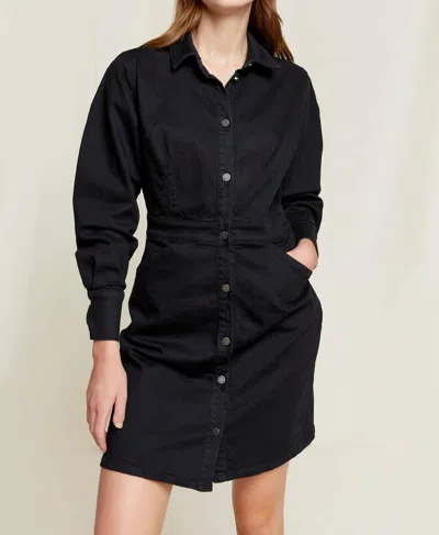 People Tree Pari Shirt Dress In Black In Grey