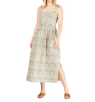 People Tree Spagetti Strap Dress In Multi In Grey