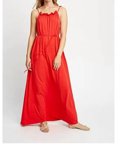 People Tree Stacie Maxi Dress In Rd In Red