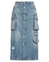 People (+)  Woman Denim Skirt Blue Size 28 Cotton In Blue