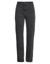 People (+)  Woman Jeans Black Size 26 Cotton, Polyester In Black