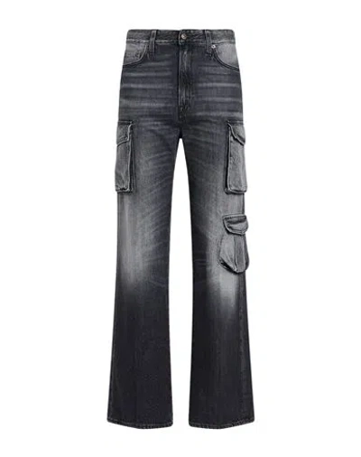 People (+)  Woman Jeans Black Size 27 Cotton, Lyocell In Gray