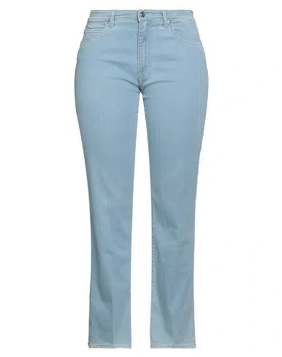 People (+)  Woman Jeans Blue Size 32 Cotton, Elastomultiester, Elastane