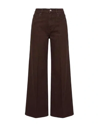 People (+)  Woman Jeans Chocolate Brown Size 25 Cotton, Lyocell
