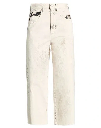 People (+)  Woman Jeans Ivory Size 26 Cotton In White