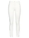 People (+)  Woman Jeans White Size 27 Cotton, Polyester, Elastane In White