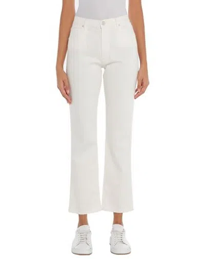 People (+)  Woman Jeans White Size 28 Cotton, Elastomultiester, Elastane