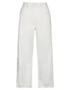 People (+)  Woman Jeans White Size 30 Cotton, Elastane In White