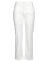 People (+)  Woman Jeans White Size 30 Cotton, Elastane In White