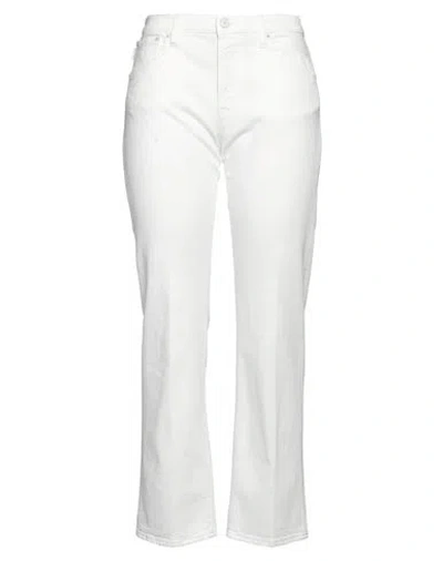 PEOPLE (+) PEOPLE WOMAN JEANS WHITE SIZE 30 COTTON, ELASTANE