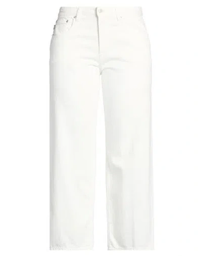 People (+)  Woman Jeans White Size 30 Cotton, Lyocell