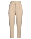 People (+)  Woman Pants Beige Size 10 Virgin Wool, Polyester, Elastane In Beige