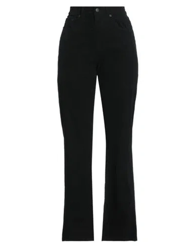 People (+)  Woman Pants Black Size 26 Cotton, Elastane