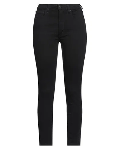 People (+)  Woman Pants Black Size 27 Cotton, Elastomultiester, Elastane