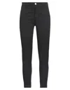 People (+)  Woman Pants Black Size 10 Cotton, Elastane In Black
