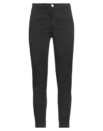 PEOPLE (+) PEOPLE WOMAN PANTS BLACK SIZE 6 COTTON, ELASTANE