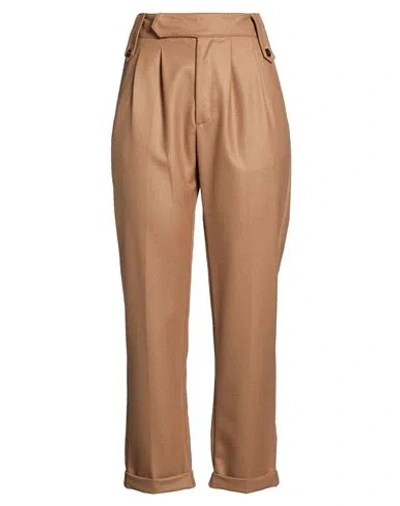 People (+)  Woman Pants Camel Size 10 Wool In Neutral