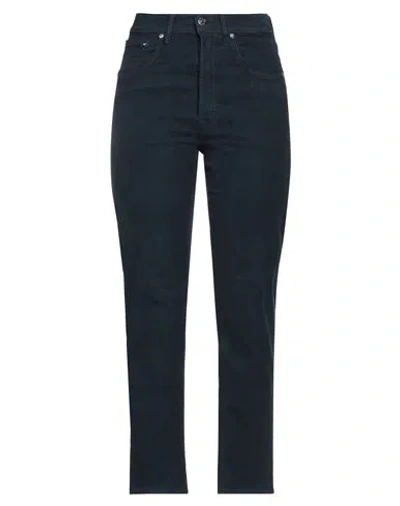 People (+)  Woman Pants Navy Size 26 Cotton, Elastane In Blue