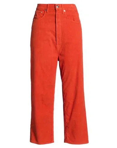 People (+)  Woman Pants Orange Size 26 Cotton, Elastane