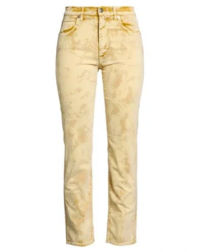 People (+)  Woman Pants Pastel Yellow Size 26 Modal, Cotton, Elastane