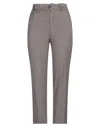 People (+)  Woman Pants Taupe Size 26 Linen, Viscose, Elastane In Grey