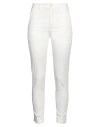 People (+)  Woman Pants White Size 2 Cotton, Elastane