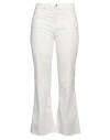 People (+)  Woman Pants White Size 30 Cotton, Elastane In White