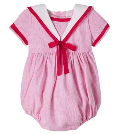 Pepa London Baby Lawrence Cotton And Linen Playsuit In Pink