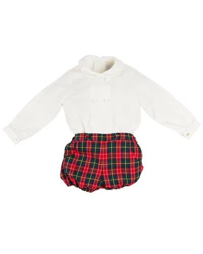 Pepa London Kids' Belgravia Tartan 2pc Set In White