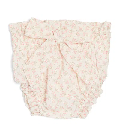 Pepa London Bow-detail Floral Bloomers (1-6 Months) In Pink
