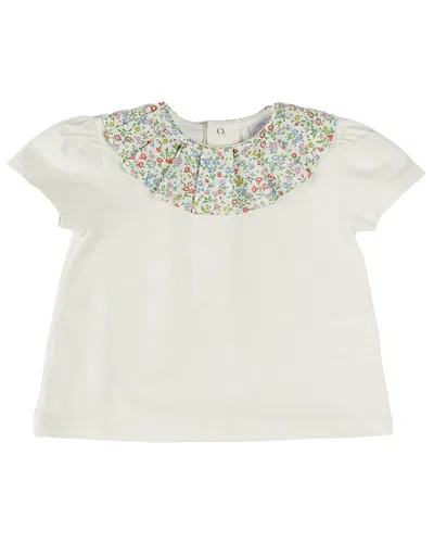 Pepa London Kids' Cordelia Floral Collar Top In Gray