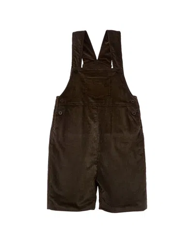 Pepa London Kids' Corduroy Pocket Front Dungaree In Brown