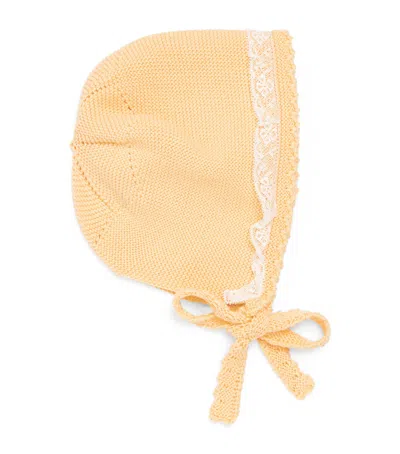 Pepa London Kids' Cotton Lace-detail Bonnet