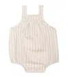 Pepa London Cotton Stripe Dungarees In Beige