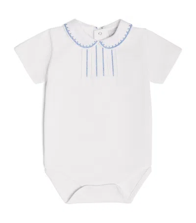 Pepa London Kids'  Cotton-blend Embroidered Bodysuit In White