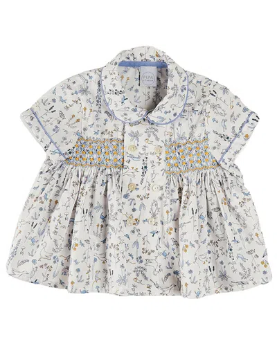 Pepa London Kids' Ellis Liberty Print Hand-smocked Short In Neutral