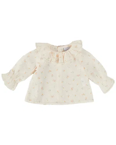 Pepa London Kids' Esme Floral Ruffle Collar Blo9use In White
