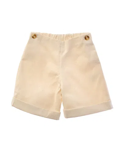 Pepa London Kids' Faux Pocket Elasticated Waist Short In Brown