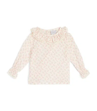 Pepa London Floral Print Blouse (1-6 Months) In Pink