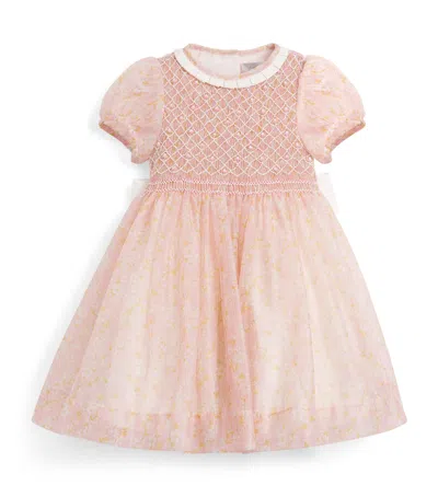 Pepa London Kids'  Floral Smocked Dress In Pink