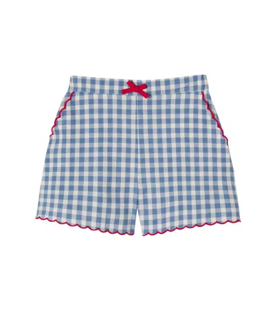 Pepa London Kids' Gingham Cotton Shorts In Blue