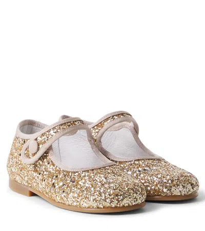 Pepa London Kids' Glitter Mary Jane Flats In Pink
