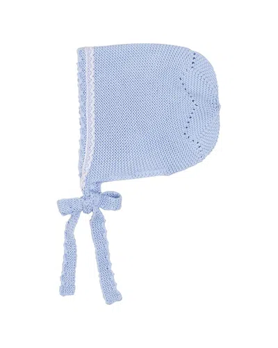 Pepa London Kids' Lace Detail Knitted Bonnet In Blue