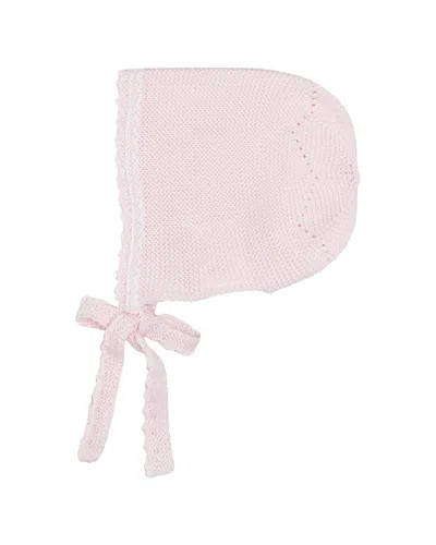 Pepa London Kids' Lace Detail Knitted Bonnet In Pink