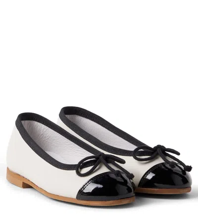 Pepa London Kids' Leather Ballet Flats In Black