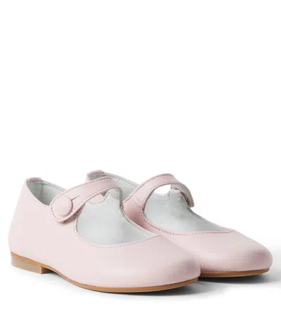 Pepa London Kids' Leather Mary Jane Flats In Pink
