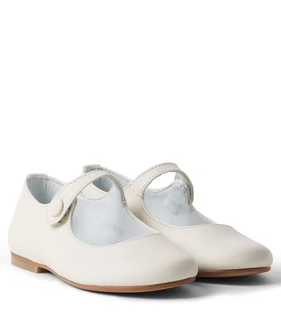 Pepa London Kids' Leather Mary Jane Flats In White