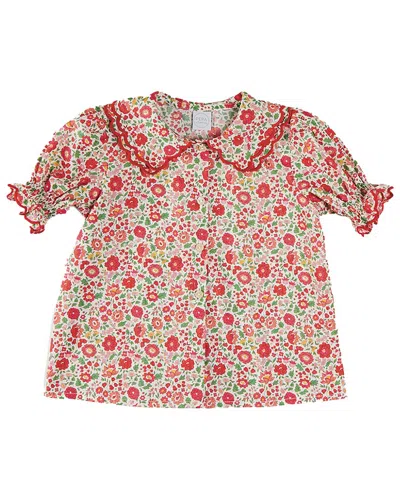 Pepa London Kids' Margot Floral Blouse In Red